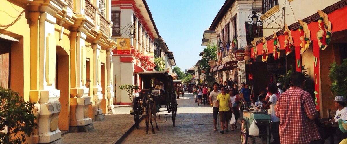 The cobblestone street of Calle Crisologo in Vigan, Ilocos Sur. A UNESCO World Heritage City because of the preserved houses since the Spanish occupation era in the Philippines. #architecture