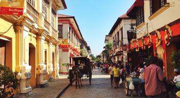 The cobblestone street of Calle Crisologo in Vigan, Ilocos Sur. A UNESCO World Heritage City because of the preserved houses since the Spanish occupation era in the Philippines. #architecture