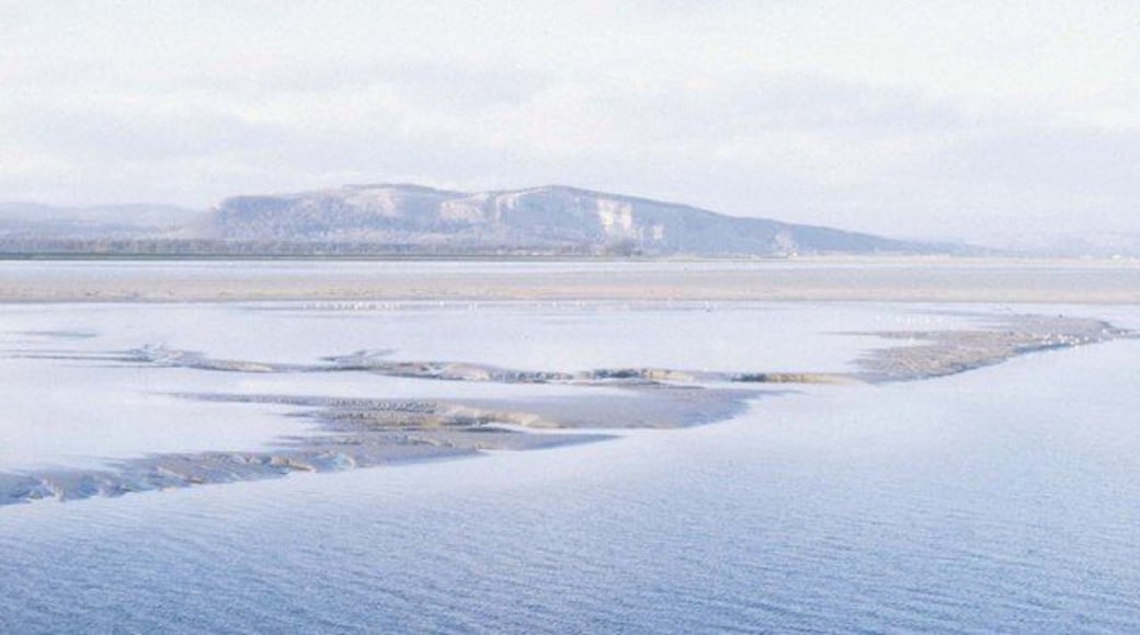 Whitbarrow Scar from Sandside Pure luck that I chose a minimum exposure which captured the delicate, watery light.