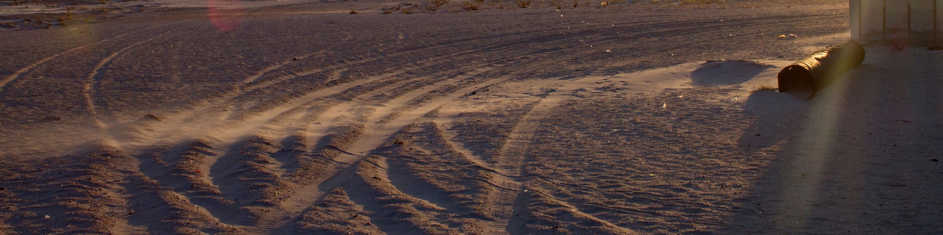 Empty Beach in Far Rockaway, New York. Sandy beach.with cloudy Sky