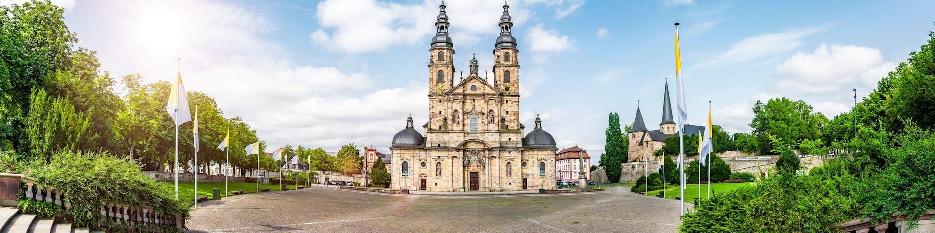 Domplatz mit Dom in Fulda, Hessen