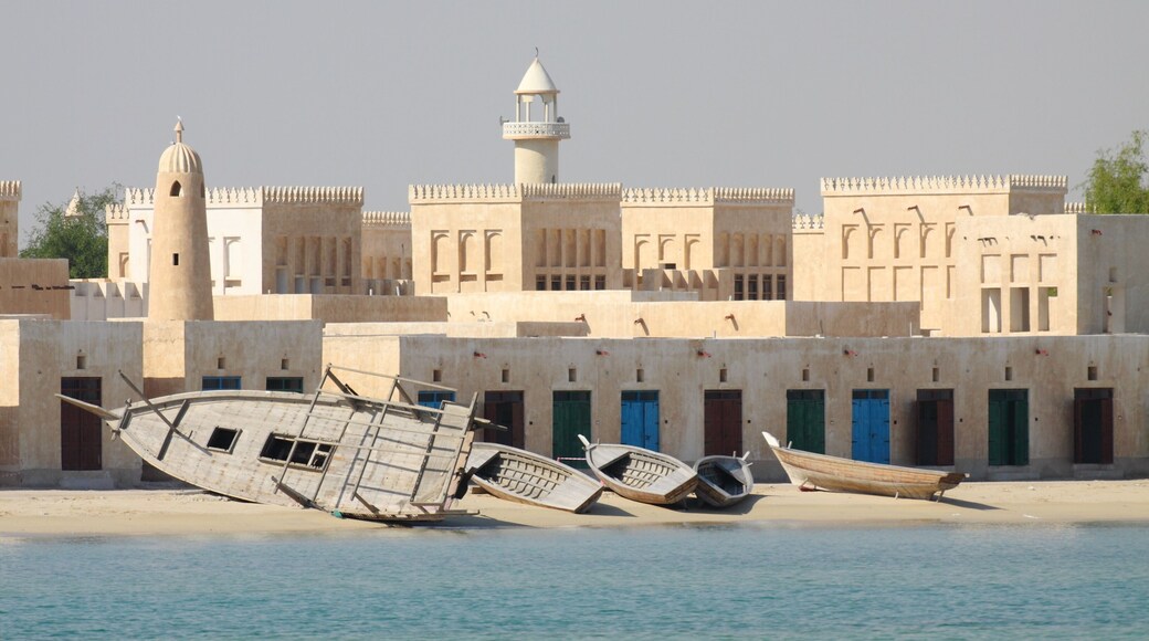 Closed Shops in a traditional Architecture style at the coastal City of Al Wakrah
