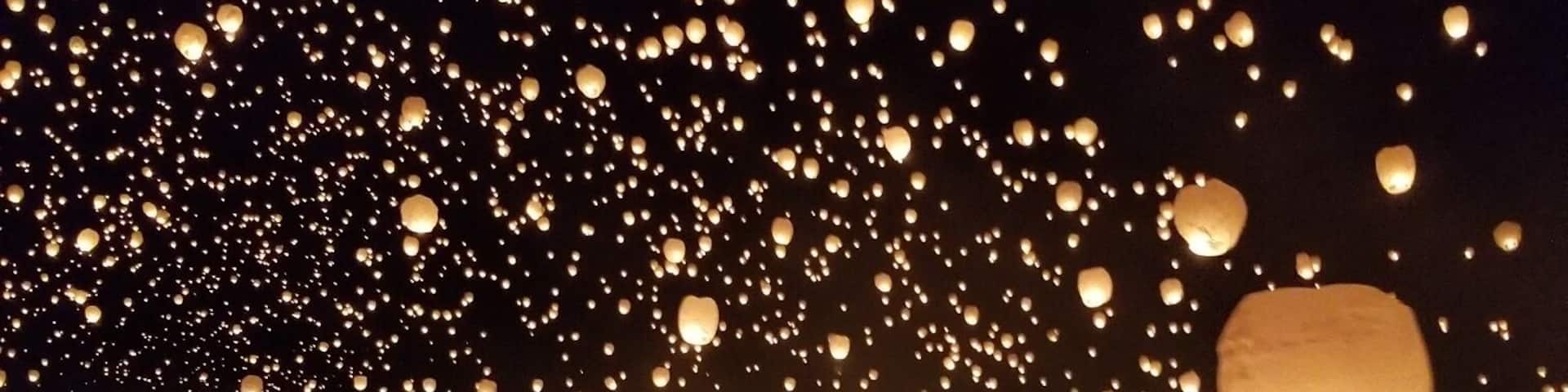 Lantern Fest outside of Philadelphia. Hard to put into words the beauty of the event once all the lanterns start floating into the sky. If you go to one of these events there's a lot of time to kill before it gets dark so bring some entertainment, snacks and beverages #LifeAtExpedia #Lights