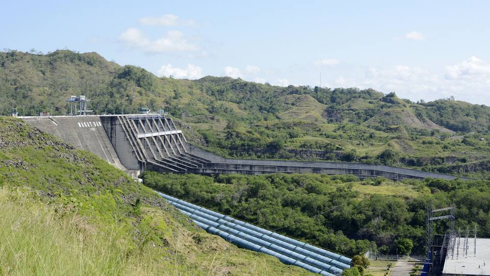spillway of a hydro electric dam in mountainous Ifugao