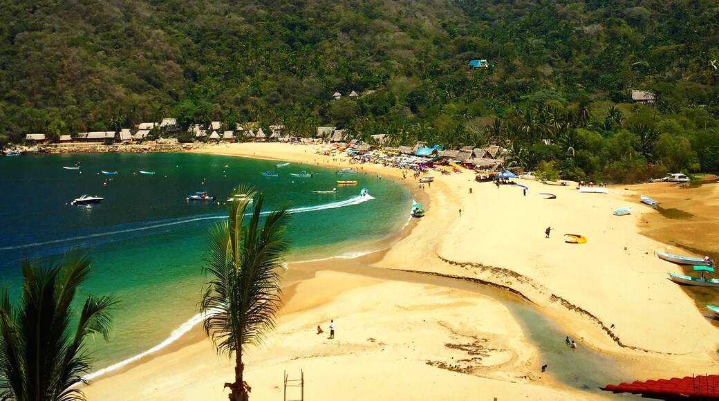Hike thru town to the waterfall, then follow the signs to the beach! If going to Puerto Vallarta, make a point to visit this old fishing village only accessible by boat! No roads!