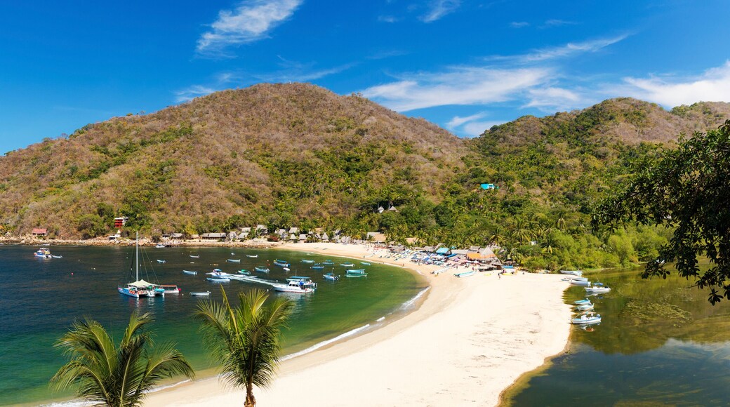 Panorama of the tropical coastal town of Yelapa, Mexico