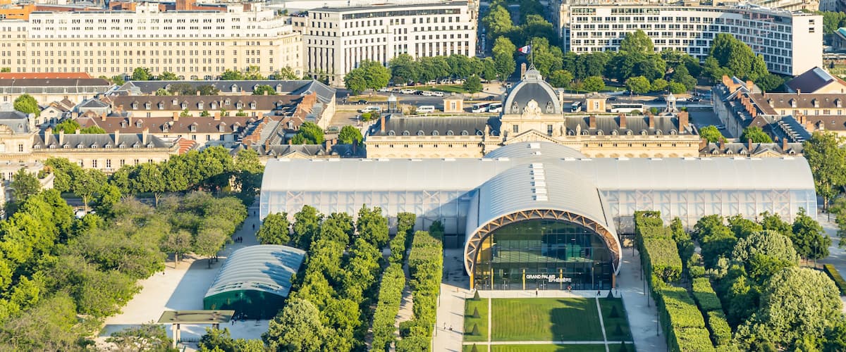 Grand Palais Ephemere on the Champ de Mars park in Paris, France