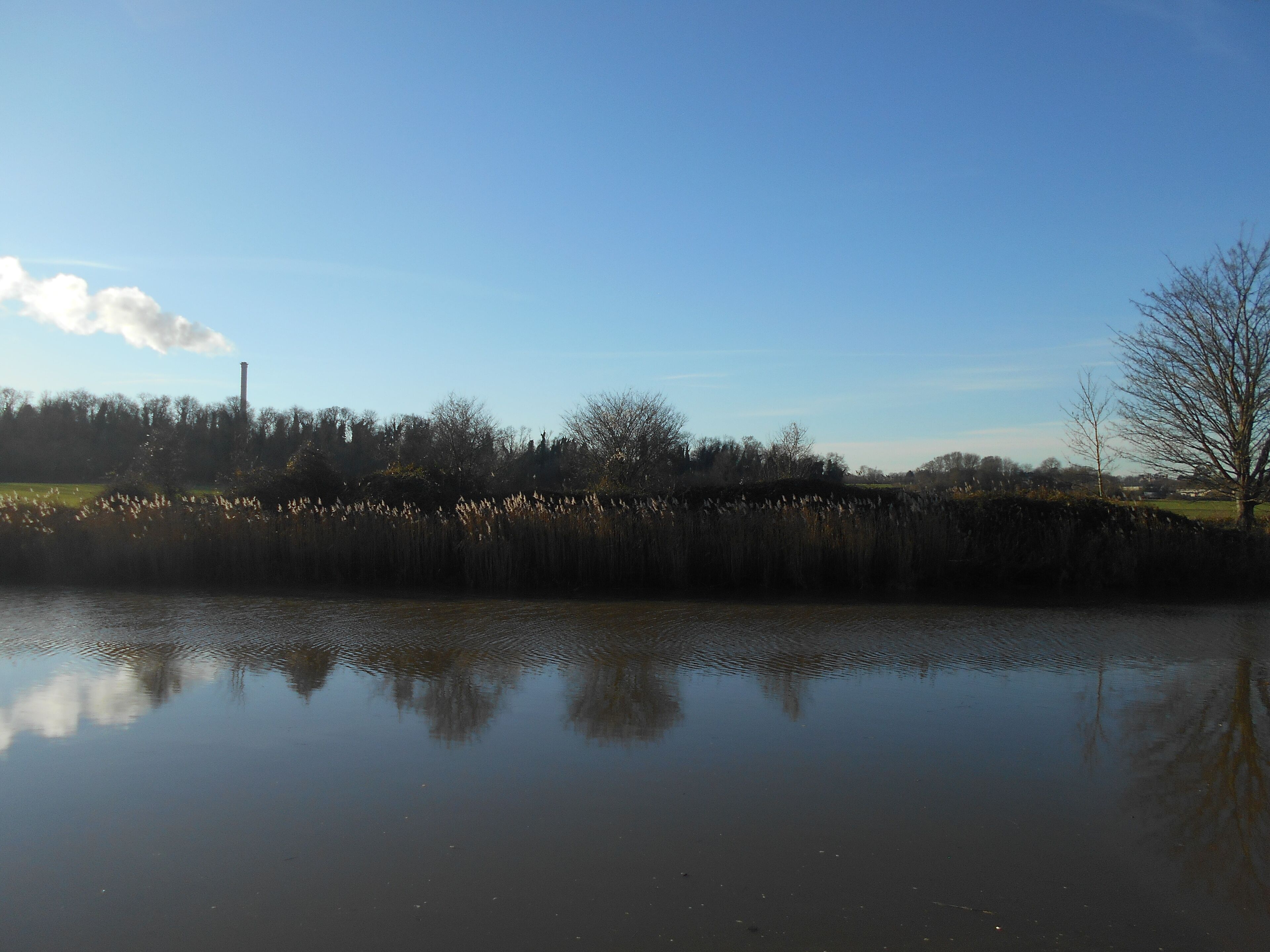 View southwest across the River Medway meadows near Aylesford.
