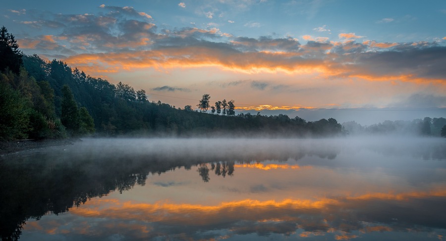 Beautiful sunrise reflection