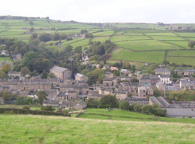 View of Hinchcliffe Mill from Acre Lane, Cartworth The subject GR is the field with the cow; beyond that is the hamlet of Hinchcliffe Mill, which looks to be worth exploring. The hillside opposite is in Austonley township, and has a maze of little lanes.