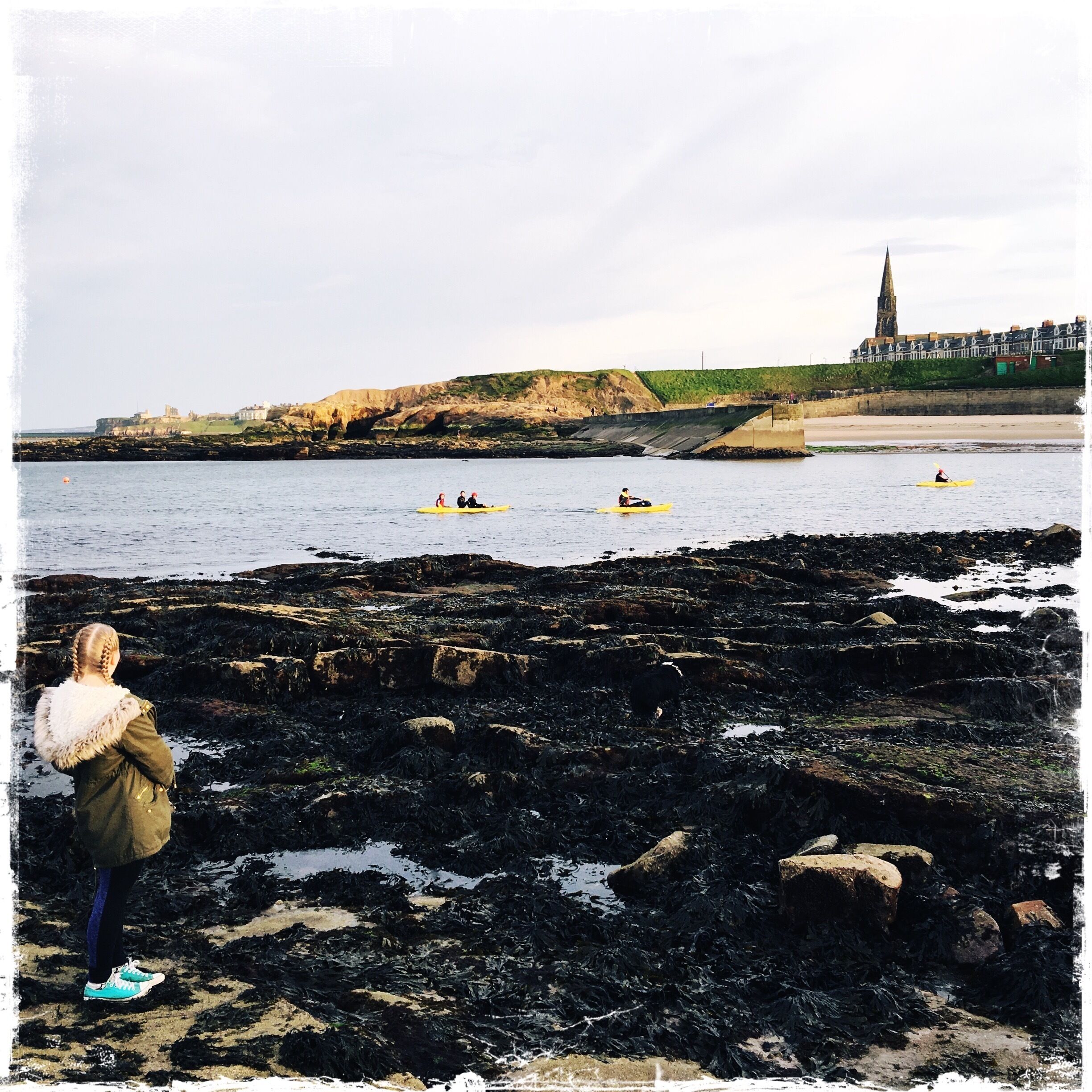 Kayaking on the beautiful Cullercoats bay #lovemytown💜 
