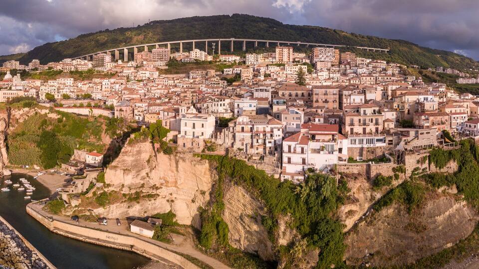 Aerial view of Pizzo Calabro, Vibo Valentia, Calabria, Italy