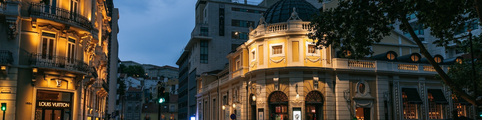 Avenida da Liberdade which includes night scenes and a city