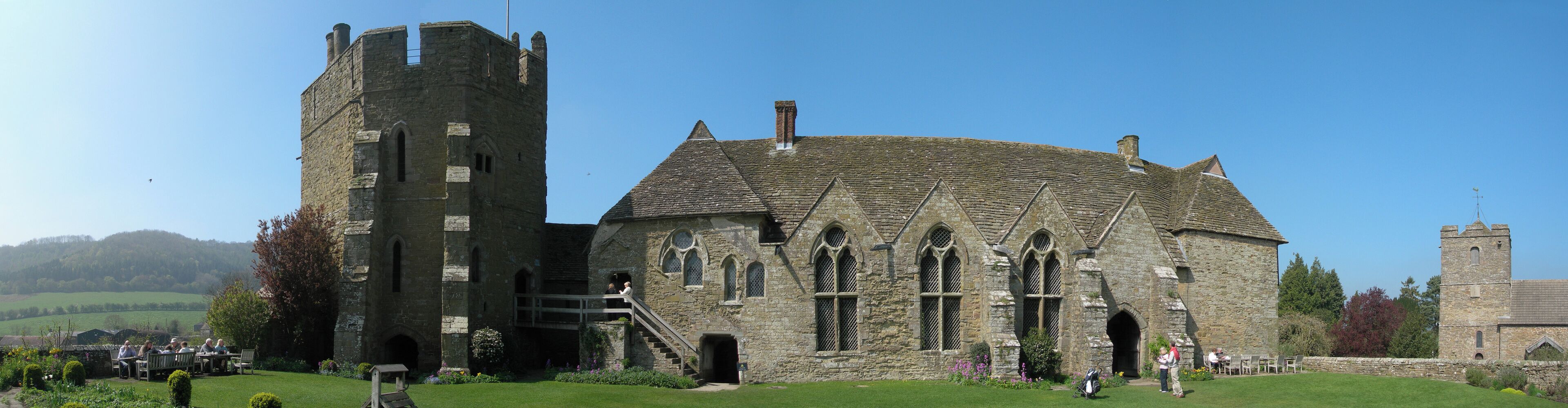 Stokesay Castle Courtyard Panorama