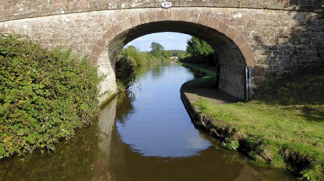 Photograph of Bridge No. 49 (Hazeldines Bridge), an accommodation bridge over the Shropshire Union Canal, Shropshire, England