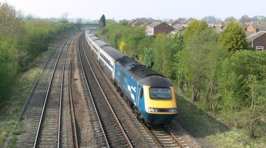 South Wigston, Leicester View looking northwest from a footbridge crossing the busy Midland Main Line.