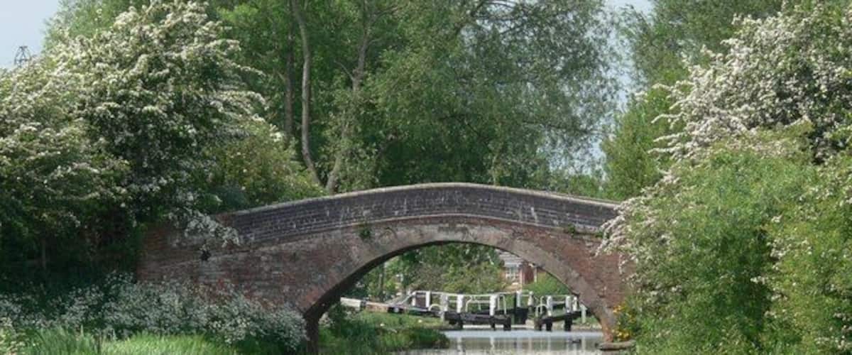 Vice's Bridge and Bush Lock Along the Grand Union Canal in South Wigston, Leicester.