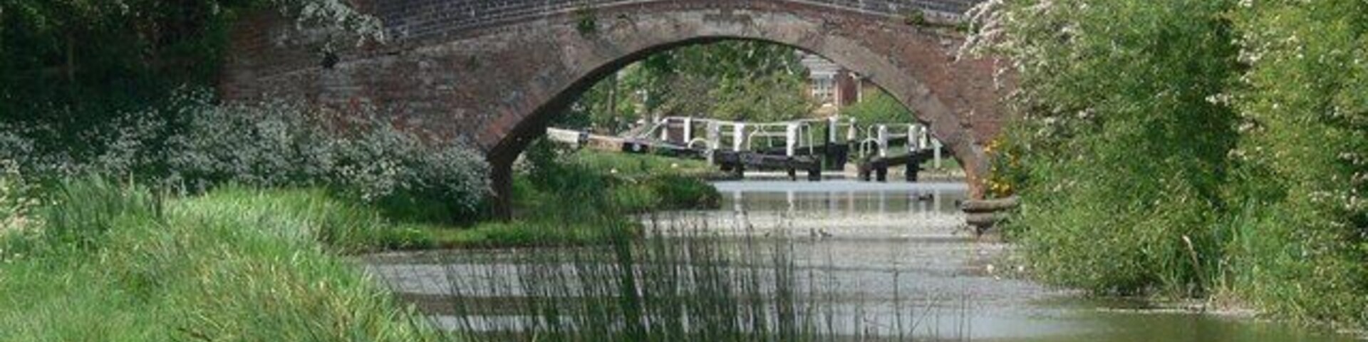 Vice's Bridge and Bush Lock Along the Grand Union Canal in South Wigston, Leicester.