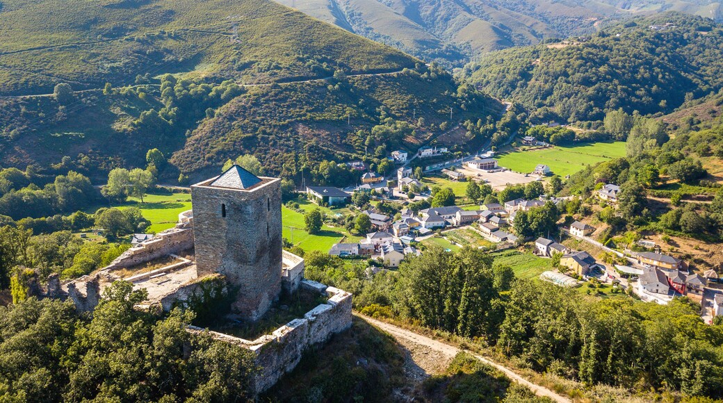 aerial view of balboa castle on the mountain, Spain