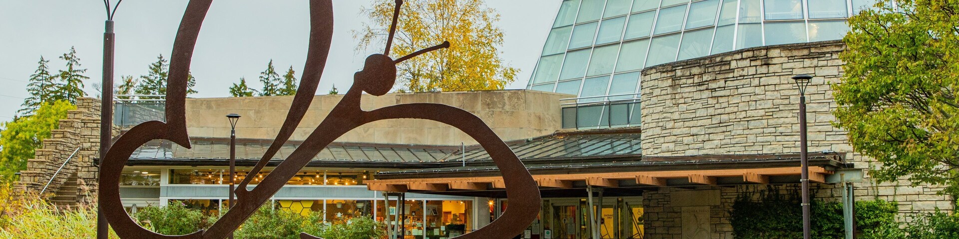 Butterfly Conservatory which includes outdoor art