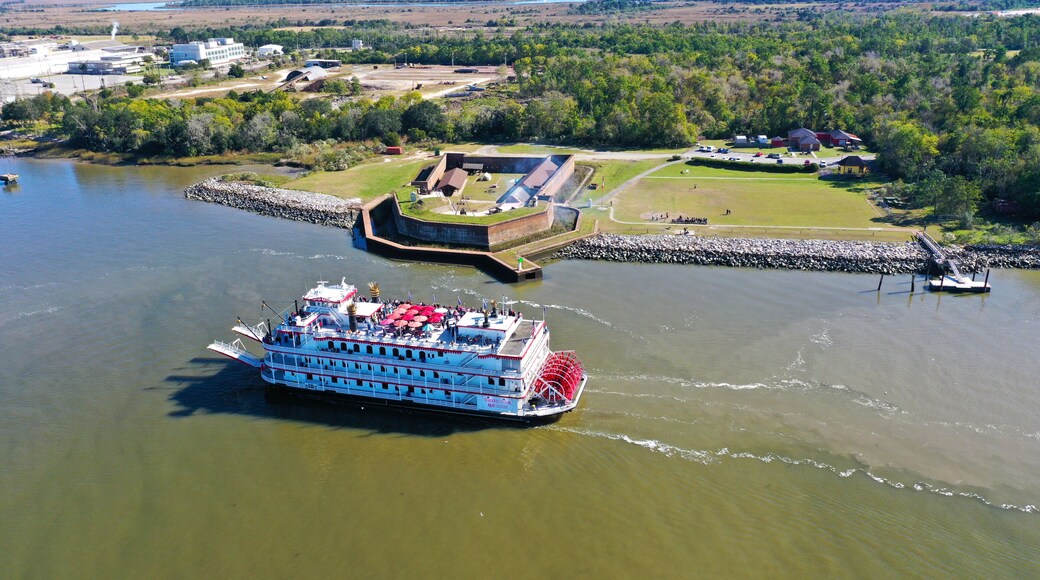 Ferry Boat and Fort Jackson in Savannah, GA