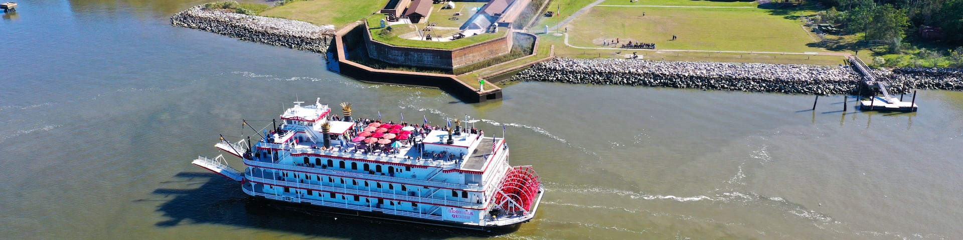 Ferry Boat and Fort Jackson in Savannah, GA