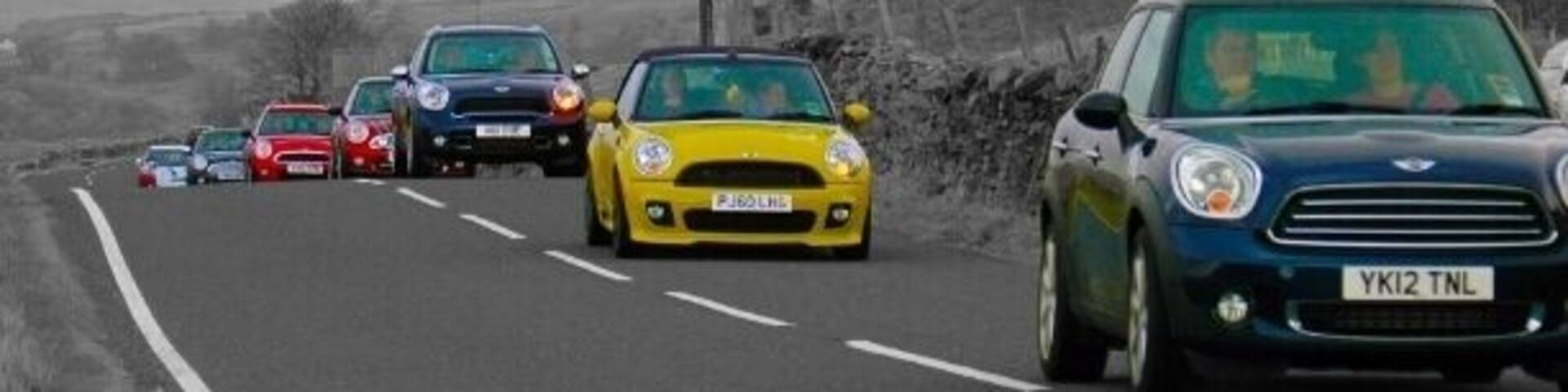 A picture of an event that Lloyd mini in Colne organised for its customers to meet up and drive in convoy to some local caves. This picture was taken on route