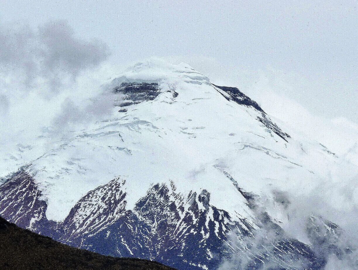 As seen from horseback on the peak of Rumiñahui Volcano, 4600 metres. #snow