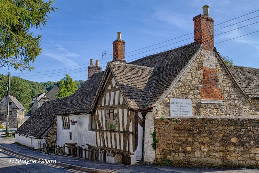 The Ancient Ram Inn is a Grade II* listed building and a former pub located in Wotton-under-Edge, a market town within the Stroud district of Gloucestershire, England. It is said to be one of the most haunted hotels in the country. Wikipedia