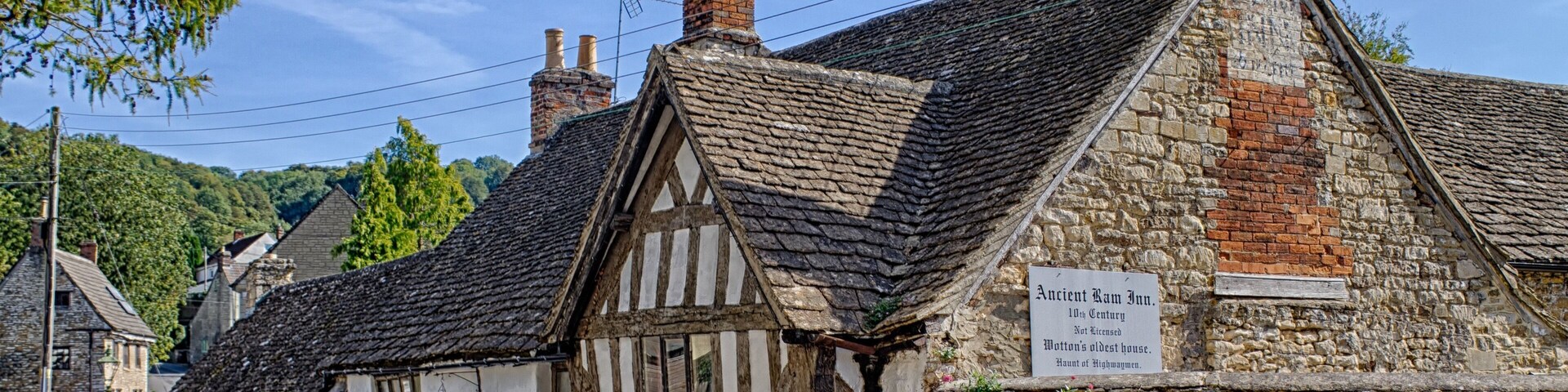 The Ancient Ram Inn is a Grade II* listed building and a former pub located in Wotton-under-Edge, a market town within the Stroud district of Gloucestershire, England. It is said to be one of the most haunted hotels in the country. Wikipedia