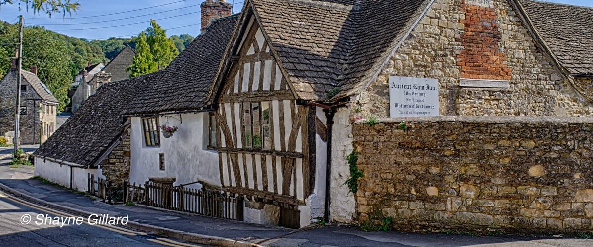 The Ancient Ram Inn is a Grade II* listed building and a former pub located in Wotton-under-Edge, a market town within the Stroud district of Gloucestershire, England. It is said to be one of the most haunted hotels in the country. Wikipedia