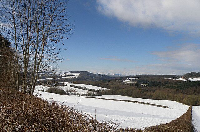 Towards the Black Mountains Across the Wye Valley can be seen the Black Mountains in the far distance.