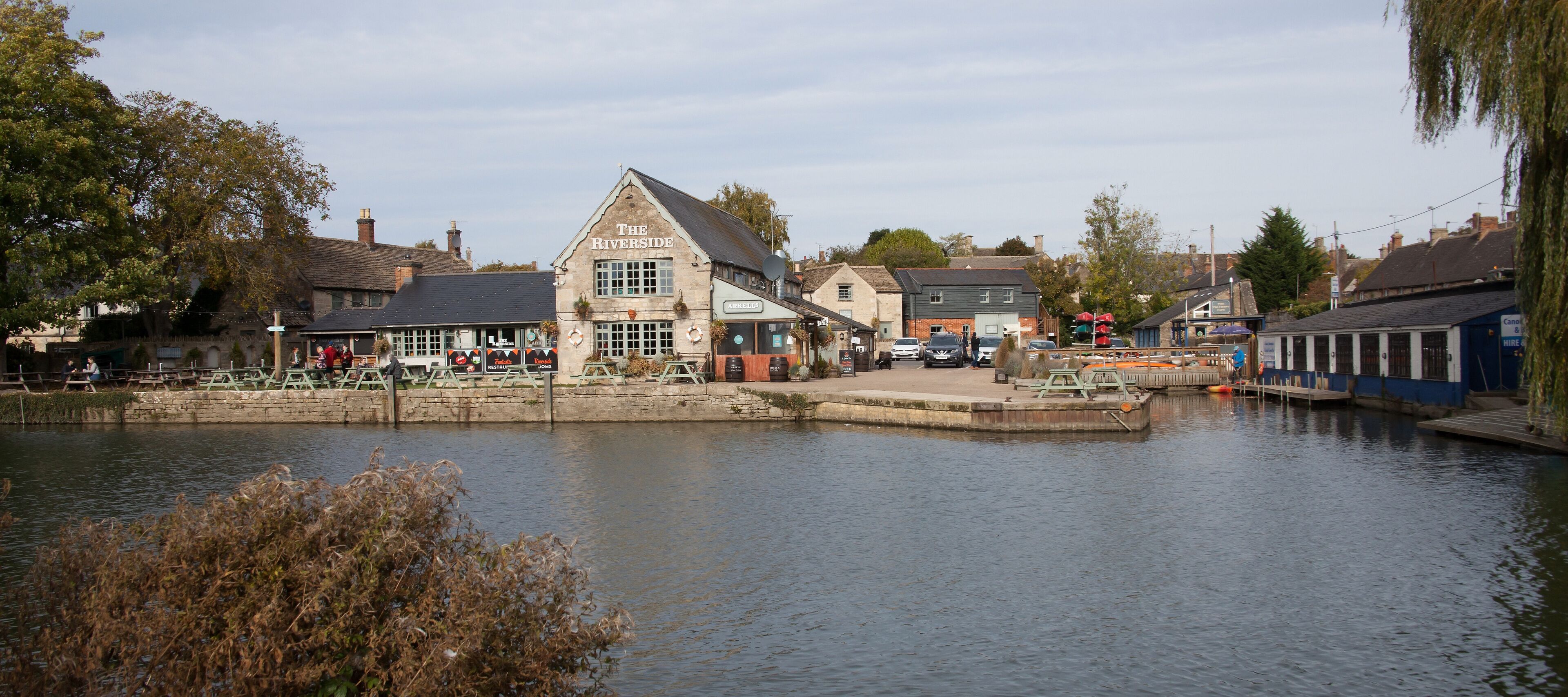 The Riverside pub on The Thames in Lechlade, Gloucestershire in the United Kingdom