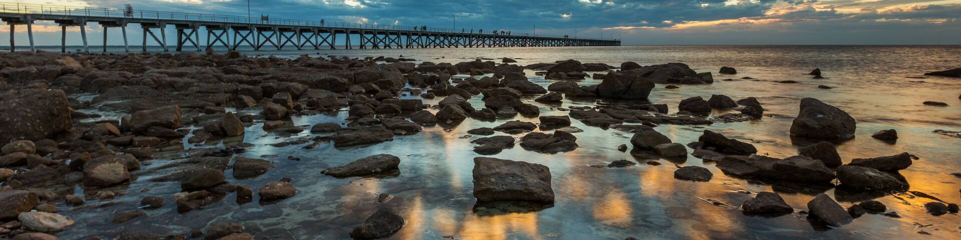 Sunset at the Port Hughes Jetty on Yorke Peninsula in South Australia Australia on 22nd February 2018