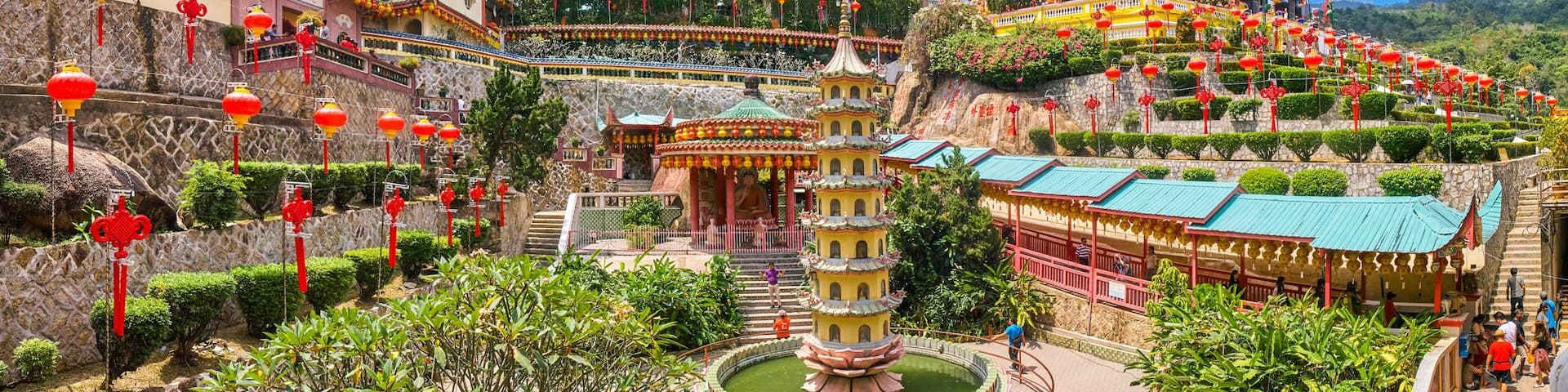 Kek Lok Si Temple panoramic view on Penang island, Georgetown, Malaysia