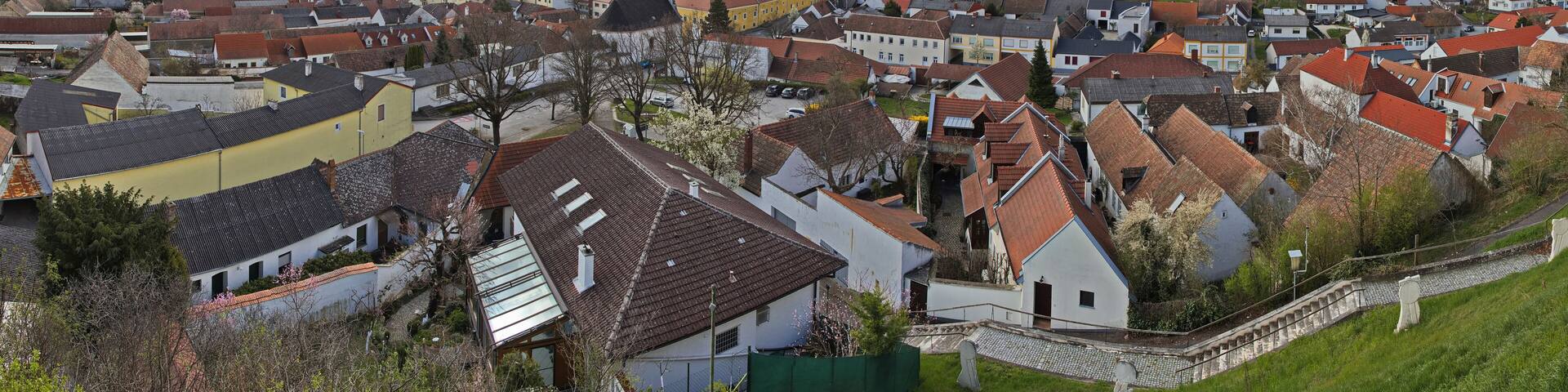 Panoramic view of Donnerskirchen from Saint Martin church, Burgenland, Austria, Europe