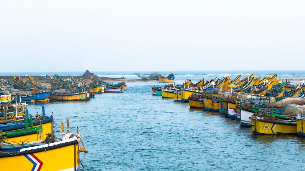 The fishermen boats.