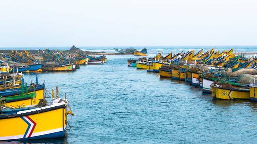 The fishermen boats.