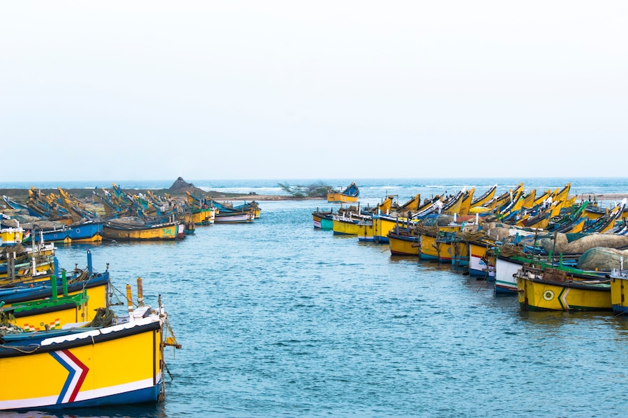 The fishermen boats.