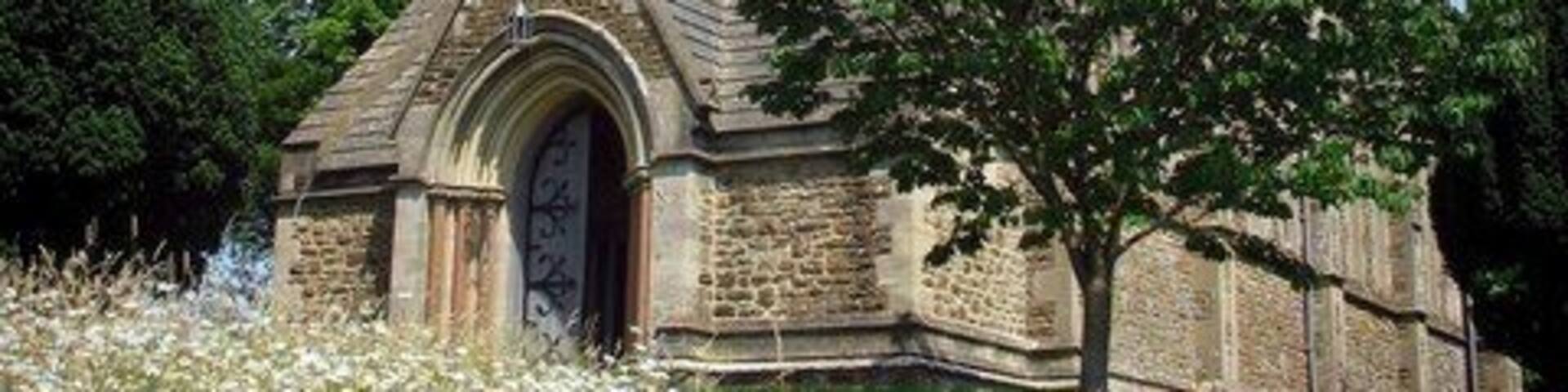 Saint Mary's Church, Itchen Stoke. The church became redundant in 1971 when the parish authorities could no longer afford its upkeep.