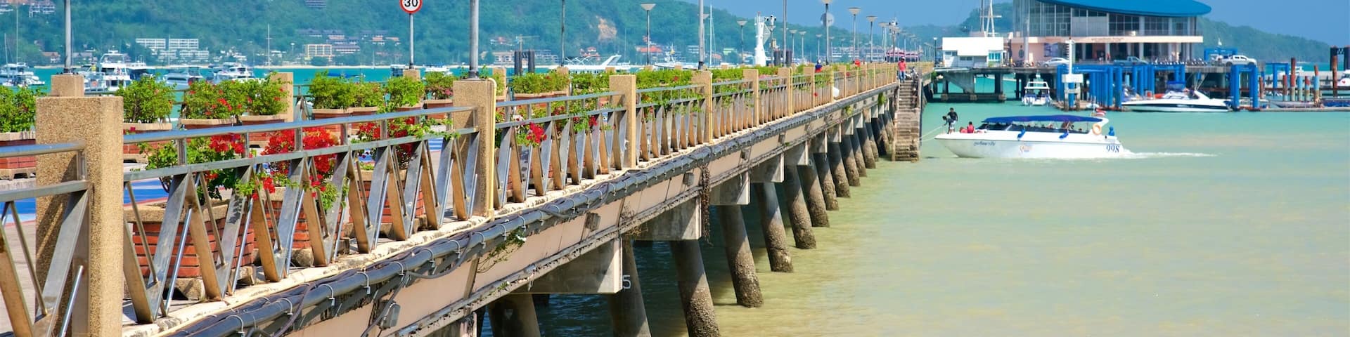 Chalong Pier which includes boating and a bay or harbor