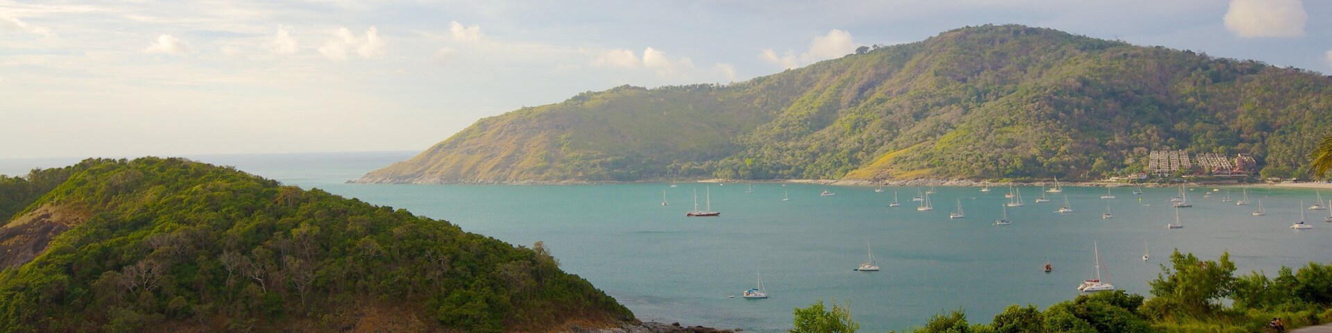 Promthep Cape showing a bay or harbor, general coastal views and landscape views