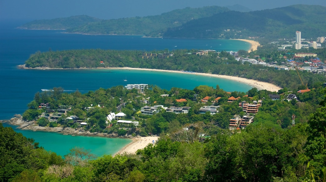 Karon View Point featuring a coastal town, landscape views and general coastal views