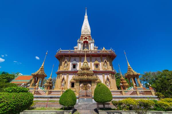 The Wat Chalong Buddhist temple in Chalong, Phuket, Thailand