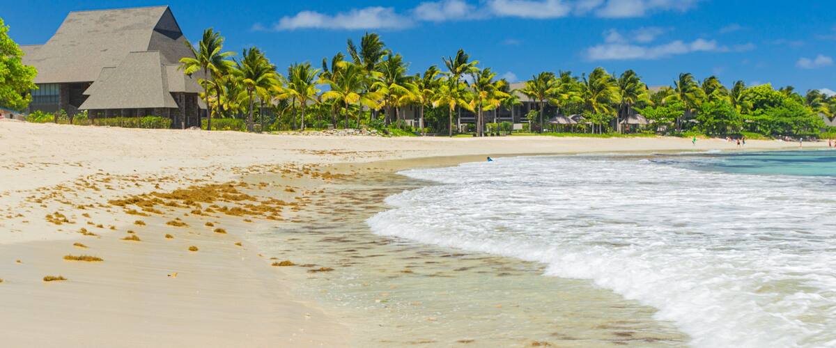Natadola Beach featuring tropical scenes, general coastal views and a sandy beach