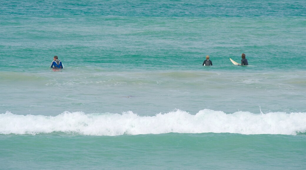 Warrnambool Beach featuring waves and surfing