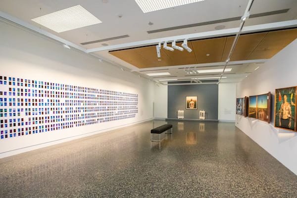 Murray Art Museum Albury which includes interior views and art