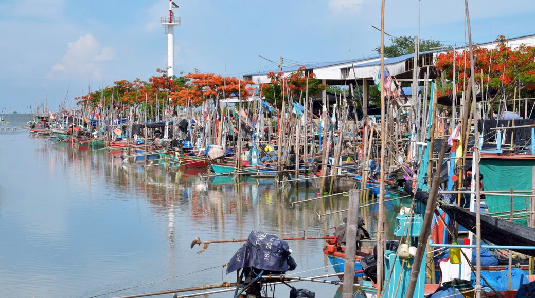 Bangkaew fishing pier at Phet Buri Province Thailand