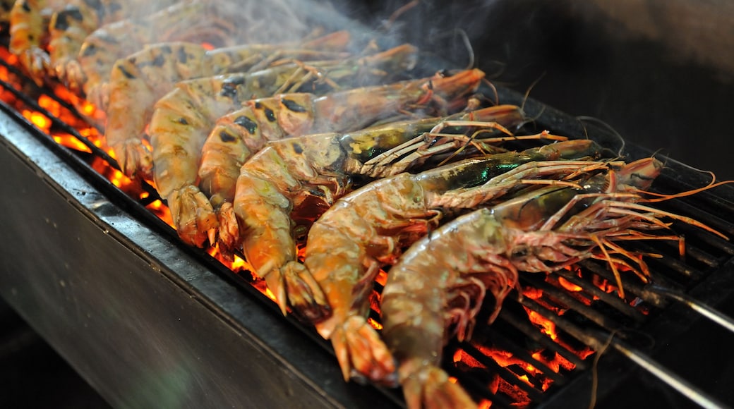 Tiger Prawn Barbecue at the night market in Hua Hin, Thailand