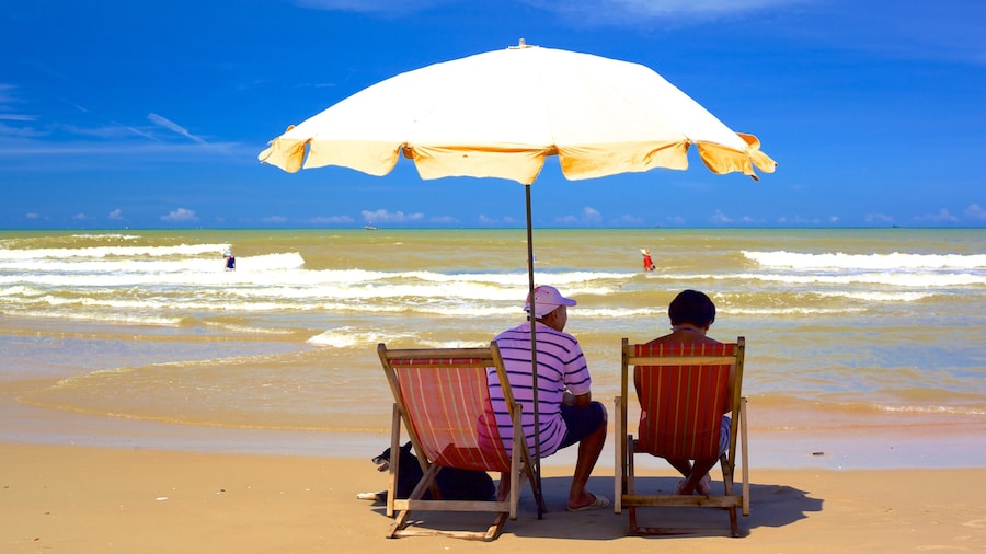 Long Hai Beach showing a beach as well as a couple